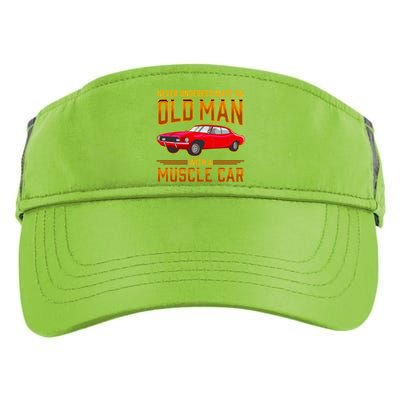 Car Lover Never Underestimate An Old With A Muscle Car Great Gift Adult Drive Performance Visor