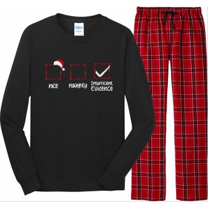 Christmas List Nice Naughty Insufficient Evidence Long Sleeve Pajama Set