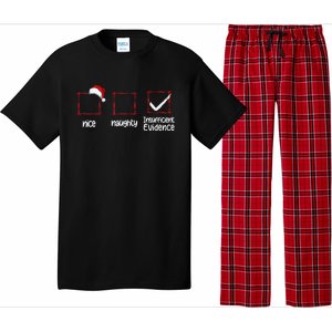 Christmas List Nice Naughty Insufficient Evidence Pajama Set