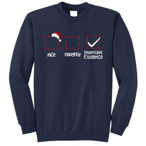 Christmas List Nice Naughty Insufficient Evidence Sweatshirt