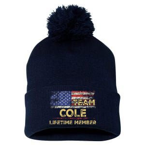 Cole Last Nameteam Cole Lifetime Member Pom Pom 12in Knit Beanie