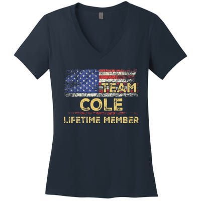 Cole Last Nameteam Cole Lifetime Member Women's V-Neck T-Shirt