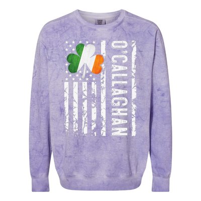 Callaghan Last Name Irish Pride Flag USA St Patrick's Day Day Colorblast Crewneck Sweatshirt