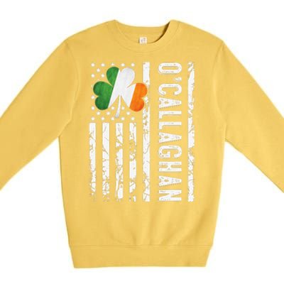 Callaghan Last Name Irish Pride Flag USA St Patrick's Day Day Premium Crewneck Sweatshirt