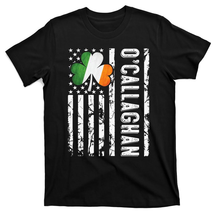 Callaghan Last Name Irish Pride Flag USA St Patrick's Day Day T-Shirt