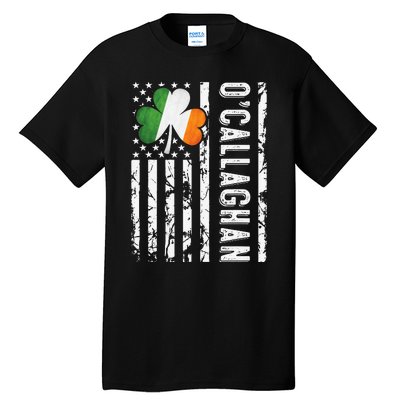 Callaghan Last Name Irish Pride Flag USA St Patrick's Day Day Tall T-Shirt