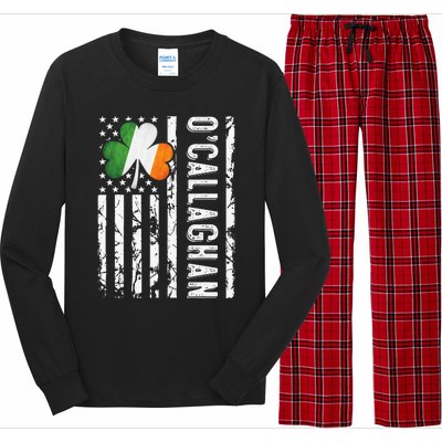 Callaghan Last Name Irish Pride Flag USA St Patrick's Day Day Long Sleeve Pajama Set