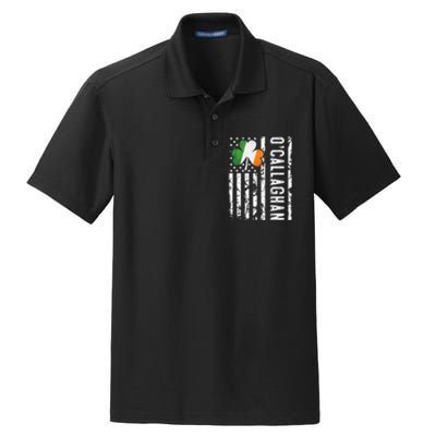 Callaghan Last Name Irish Pride Flag USA St Patrick's Day Day Dry Zone Grid Polo