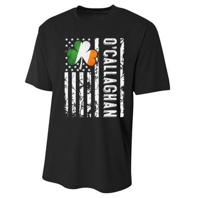 Callaghan Last Name Irish Pride Flag USA St Patrick's Day Day Performance Sprint T-Shirt