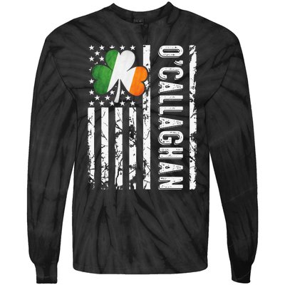 Callaghan Last Name Irish Pride Flag USA St Patrick's Day Day Tie-Dye Long Sleeve Shirt