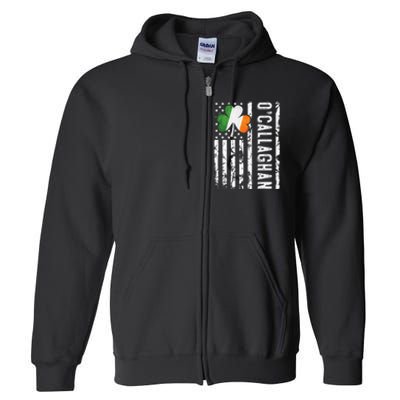 Callaghan Last Name Irish Pride Flag USA St Patrick's Day Day Full Zip Hoodie