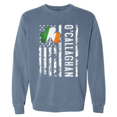 Callaghan Last Name Irish Pride Flag USA St Patrick's Day Day Garment-Dyed Sweatshirt