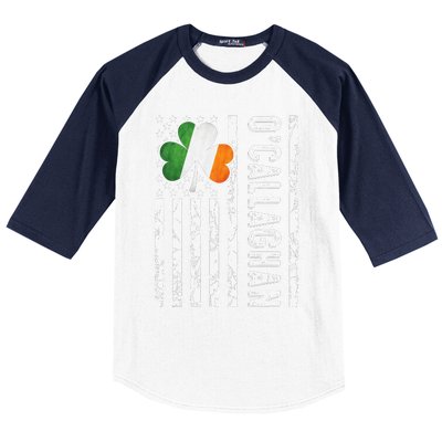 Callaghan Last Name Irish Pride Flag USA St Patrick's Day Day Baseball Sleeve Shirt