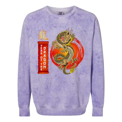 Chinese Lunar New Year 2024 Year Of The Dragon Zodiac Sign Colorblast Crewneck Sweatshirt