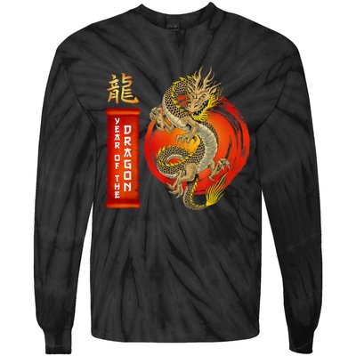 Chinese Lunar New Year 2024 Year Of The Dragon Zodiac Sign Tie-Dye Long Sleeve Shirt