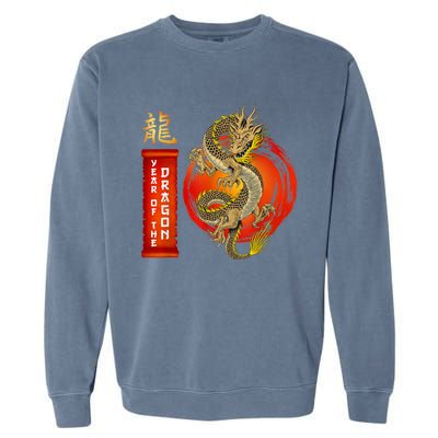 Chinese Lunar New Year 2024 Year Of The Dragon Zodiac Sign Garment-Dyed Sweatshirt