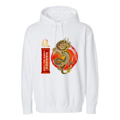 Chinese Lunar New Year 2024 Year Of The Dragon Zodiac Sign Garment-Dyed Fleece Hoodie