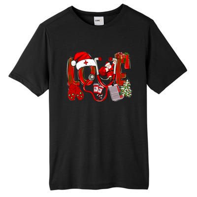 Christmas Love Nurse Stethoscope Nurses Xmas Pajamas Gift Tall Fusion ChromaSoft Performance T-Shirt