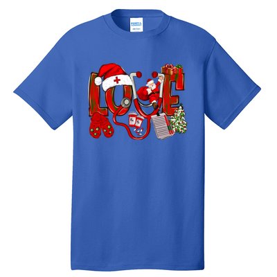 Christmas Love Nurse Stethoscope Nurses Xmas Pajamas Gift Tall T-Shirt