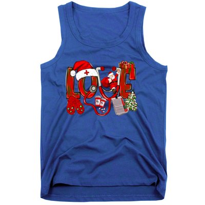 Christmas Love Nurse Stethoscope Nurses Xmas Pajamas Gift Tank Top