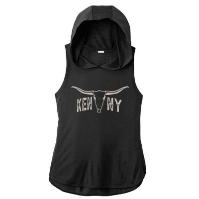 Classic Last Name Kenny Personalized Awesome Ladies PosiCharge Tri-Blend Wicking Draft Hoodie Tank