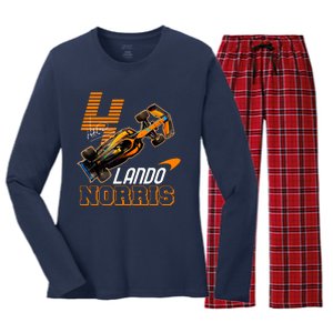 Cool Lando Norris F1 Racing Signature Women's Long Sleeve Flannel Pajama Set 