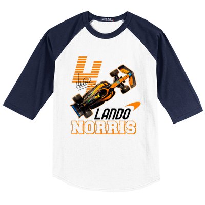 Cool Lando Norris F1 Racing Signature Baseball Sleeve Shirt