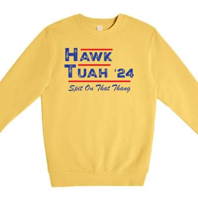 Cuthardy Last Name Family Reunion Vacationhawk Tuah 24 Spit On That Thang Parody Premium Crewneck Sweatshirt