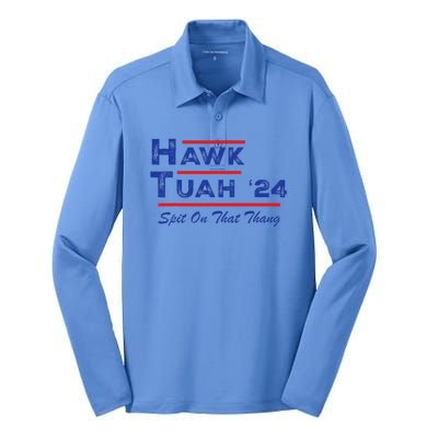 Cuthardy Last Name Family Reunion Vacationhawk Tuah 24 Spit On That Thang Parody Silk Touch Performance Long Sleeve Polo