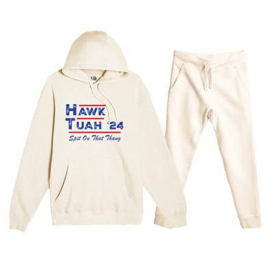 Cuthardy Last Name Family Reunion Vacationhawk Tuah 24 Spit On That Thang Parody Premium Hooded Sweatsuit Set