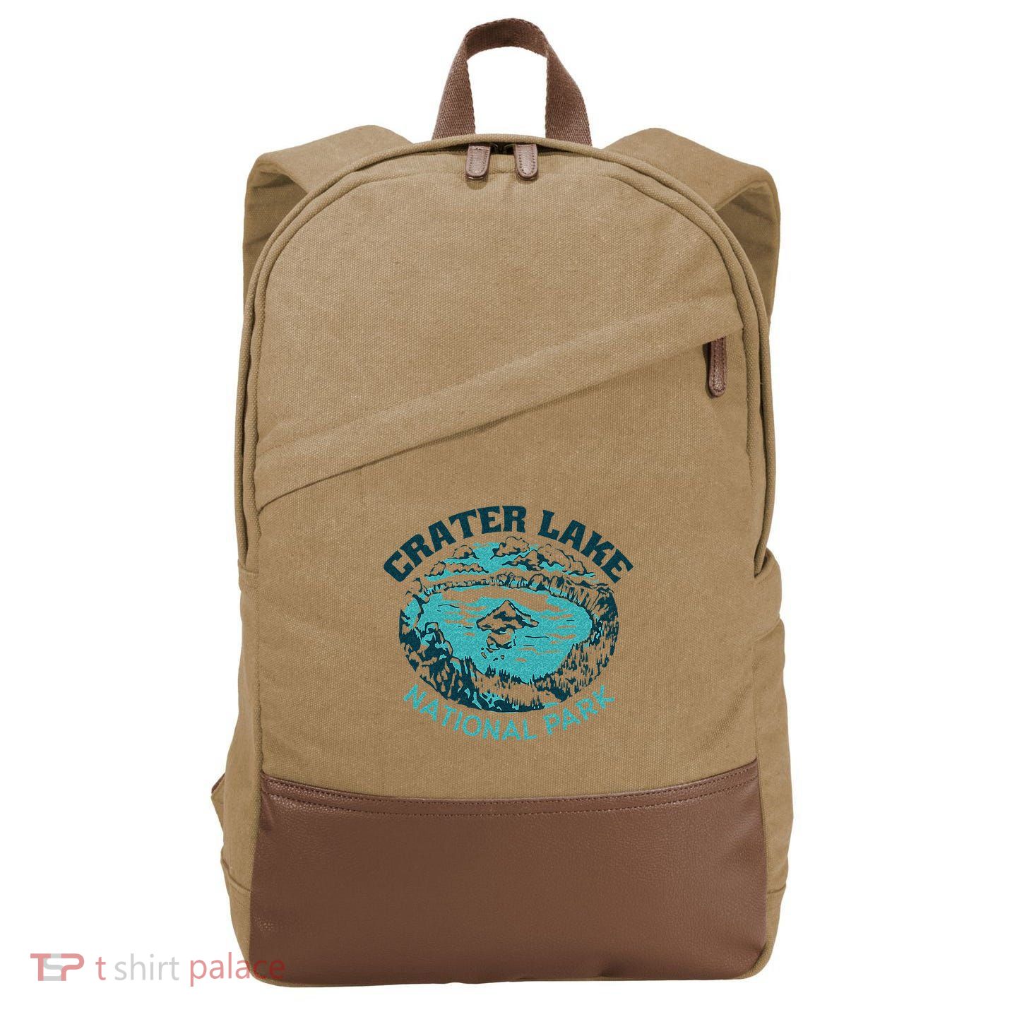 Crater Lake National Park Souvenir Mountain Hike Traveling Cotton Canvas Backpack