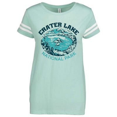 Crater Lake National Park Souvenir Mountain Hike Traveling Enza Ladies Jersey Football T-Shirt