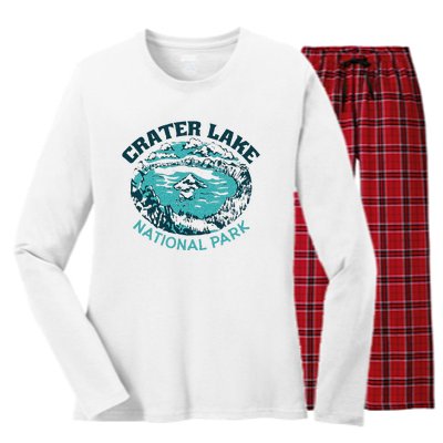 Crater Lake National Park Souvenir Mountain Hike Traveling Women's Long Sleeve Flannel Pajama Set 