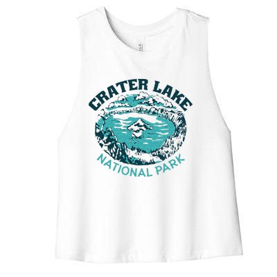 Crater Lake National Park Souvenir Mountain Hike Traveling Women's Racerback Cropped Tank