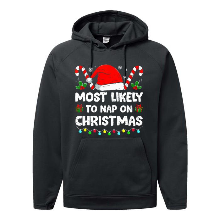 Christmas Likely Nap On Christmas Family Xmas Pajamas Pj Performance Fleece Hoodie