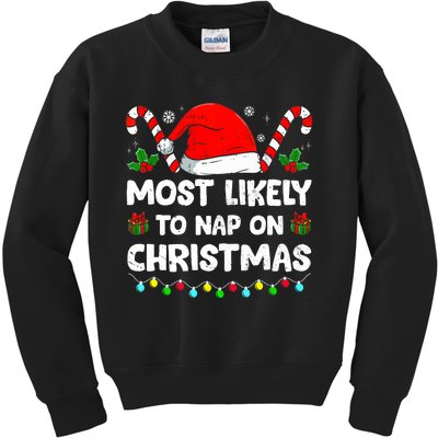 Christmas Likely Nap On Christmas Family Xmas Pajamas Pj Kids Sweatshirt