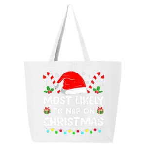 Christmas Likely Nap On Christmas Family Xmas Pajamas Pj 25L Jumbo Tote