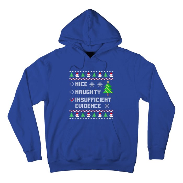 Christmas List Nice Naughty Insufficient Evidence Funny Cute Gift Hoodie