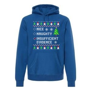 Christmas List Nice Naughty Insufficient Evidence Funny Cute Gift Premium Hoodie