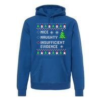 Christmas List Nice Naughty Insufficient Evidence Funny Cute Gift Premium Hoodie