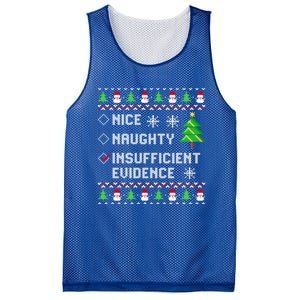 Christmas List Nice Naughty Insufficient Evidence Funny Cute Gift Mesh Reversible Basketball Jersey Tank