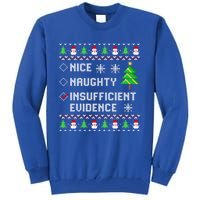 Christmas List Nice Naughty Insufficient Evidence Funny Cute Gift Tall Sweatshirt