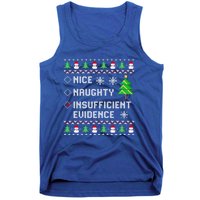 Christmas List Nice Naughty Insufficient Evidence Funny Cute Gift Tank Top