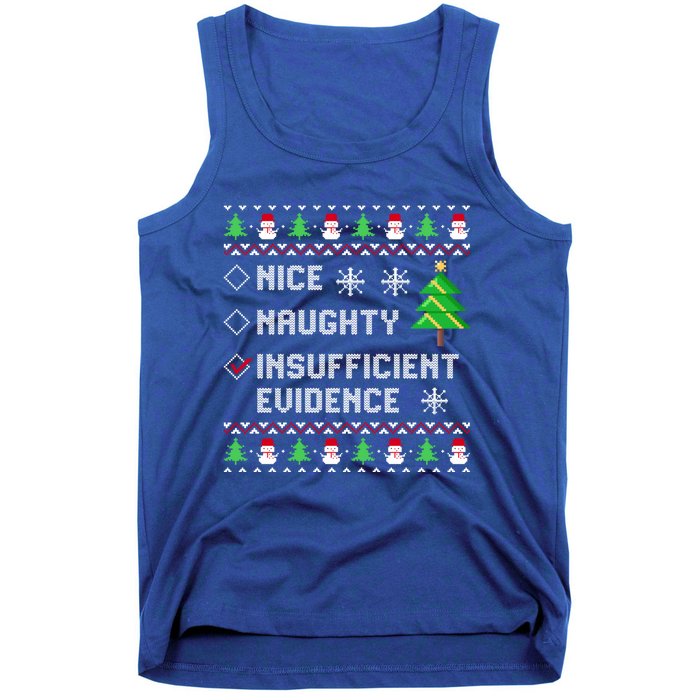 Christmas List Nice Naughty Insufficient Evidence Funny Cute Gift Tank Top