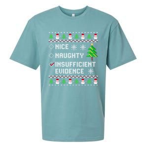 Christmas List Nice Naughty Insufficient Evidence Funny Cute Gift Sueded Cloud Jersey T-Shirt