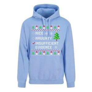 Christmas List Nice Naughty Insufficient Evidence Funny Cute Gift Unisex Surf Hoodie