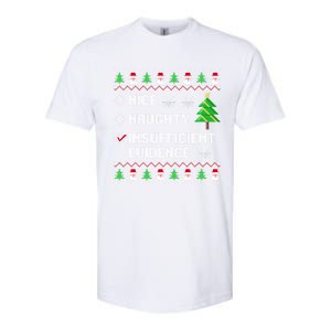 Christmas List Nice Naughty Insufficient Evidence Funny Cute Gift Softstyle CVC T-Shirt