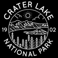 Crater Lake National Park Cool White Line Art Outdoor 16 in Basic Backpack