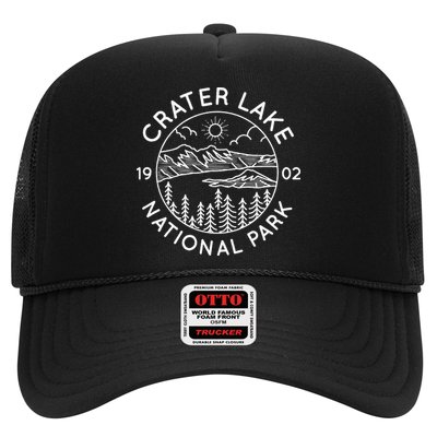 Crater Lake National Park Cool White Line Art Outdoor Trucker Hat