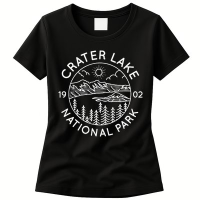 Crater Lake National Park Cool White Line Art Outdoor Womens T-Shirt